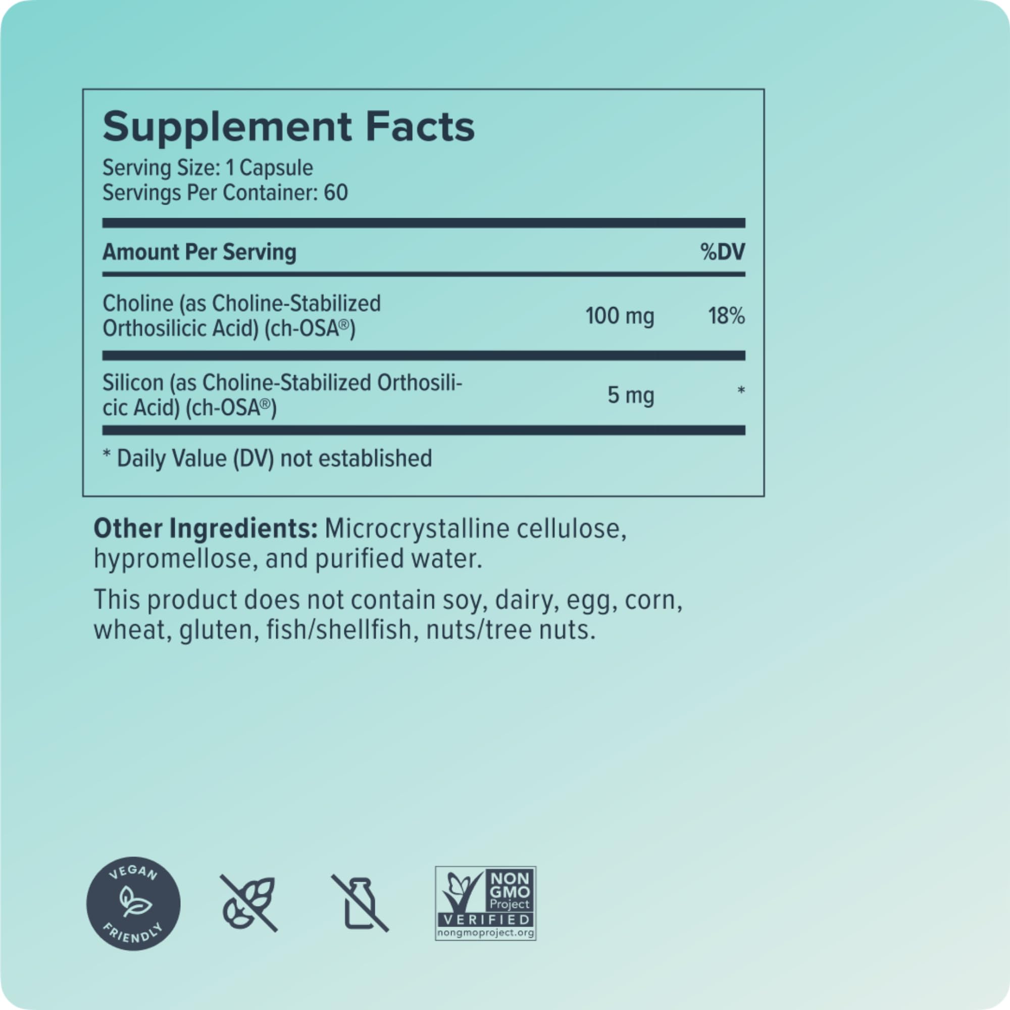 Back label area shows usage directions on Biosil packaging.