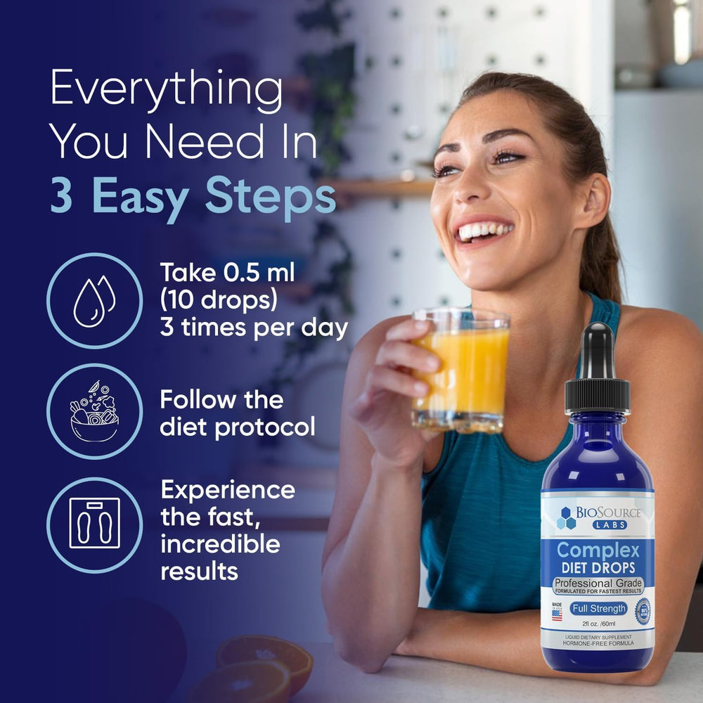 BioSource Labs Complex Diet Drops ingredient icons illustrating natural components