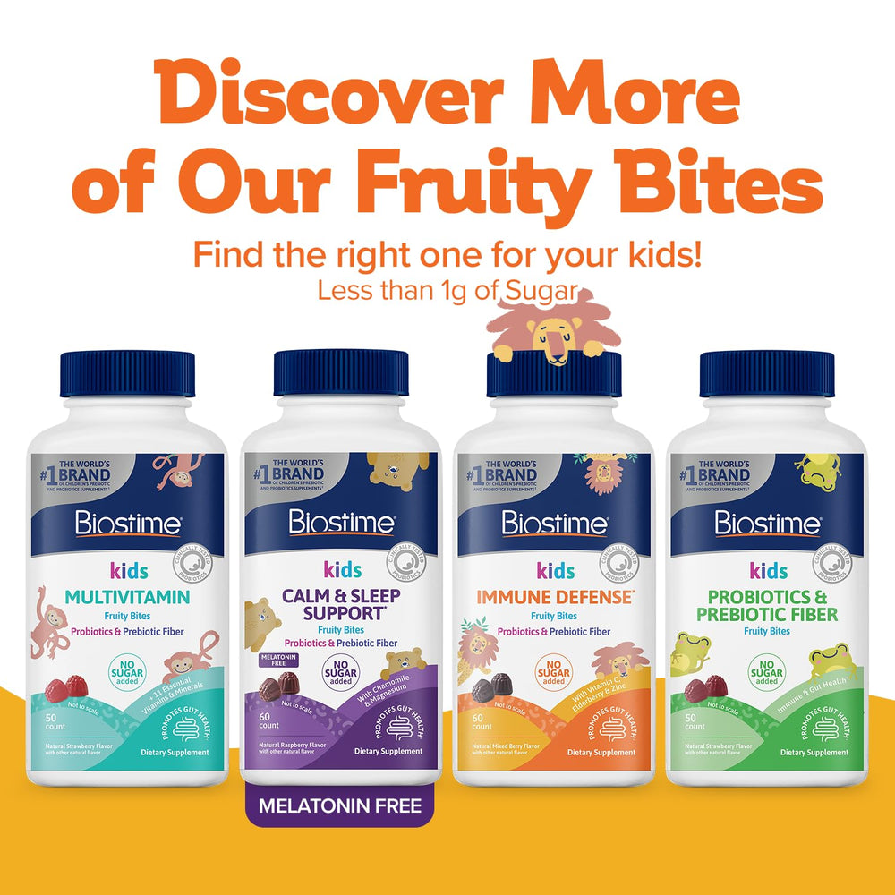 Biostime Kids immune gummies allergen-free banner indicating safety for sensitive diets