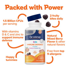 Biostime Kids immune gummies serving with spoon for daily use