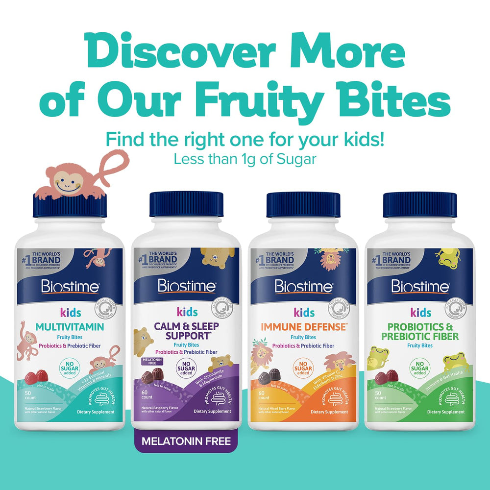 Biostime Kids Multivitamin Gummies serving tray as part of daily routine