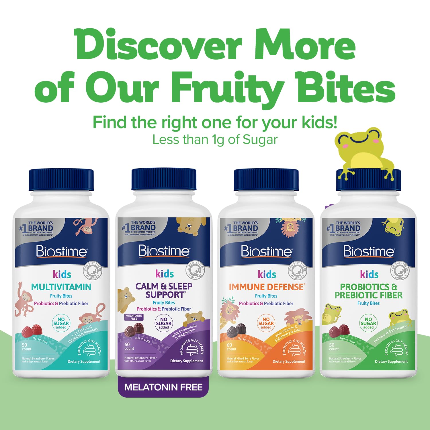 Biostime gummies shown with a daily routine, kid-friendly digestion support