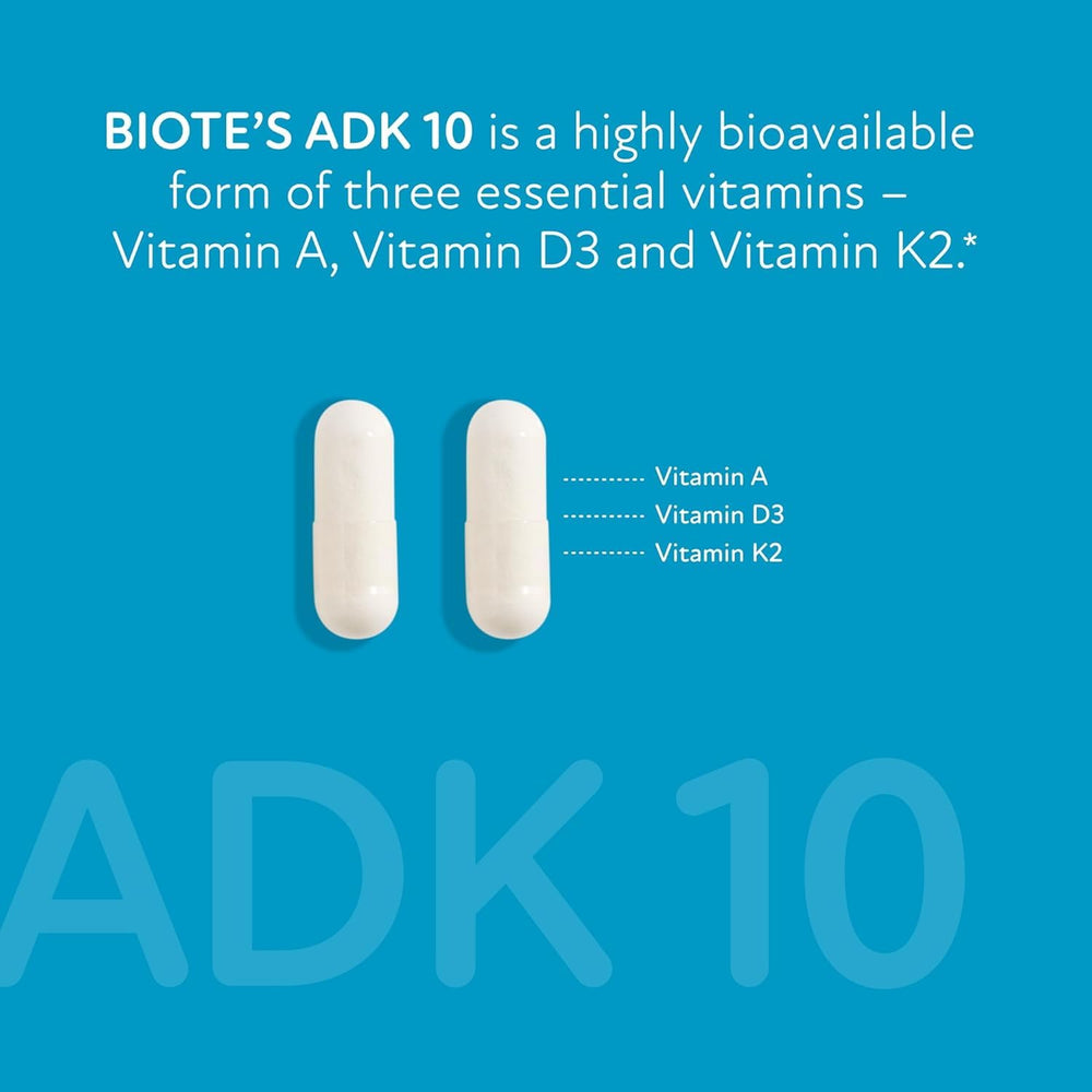 Biote ADK10 bottle front view highlighting cardiovascular support