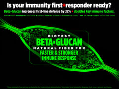 Biotest Beta-Glucan packaging box displaying the 30-serving bottle for everyday wellness.
