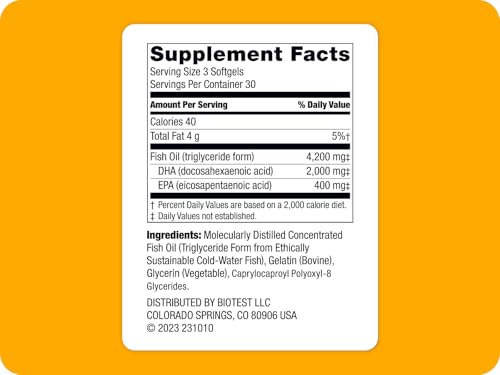 Biotest Flameout softgels show triglyceride form for superior absorption and easy swallowing.