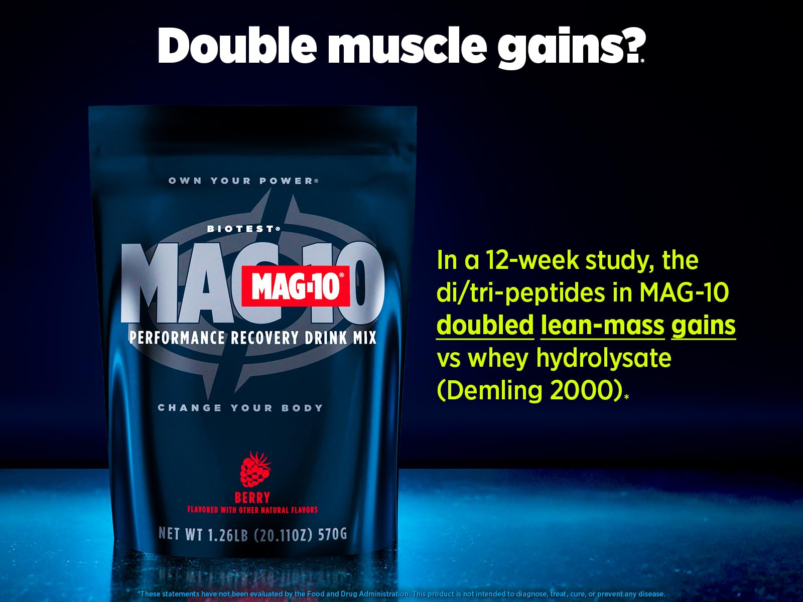 Biotest MAG-10 Post-Workout lemon serving scoop shows easy dosing for consistency.