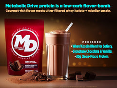 Biotest Metabolic Drive Protein vanilla shake close-up highlighting creamy texture