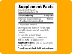 Biotest Micellar Curcumin bottle back with usage details