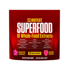 Biotest Superfood bottle with Berry-Dense Polyphenols for daily antioxidant-friendly nutrition.