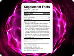 Biotest Superfood scoop beside powder, ready to blend into smoothies or yogurt bowls.