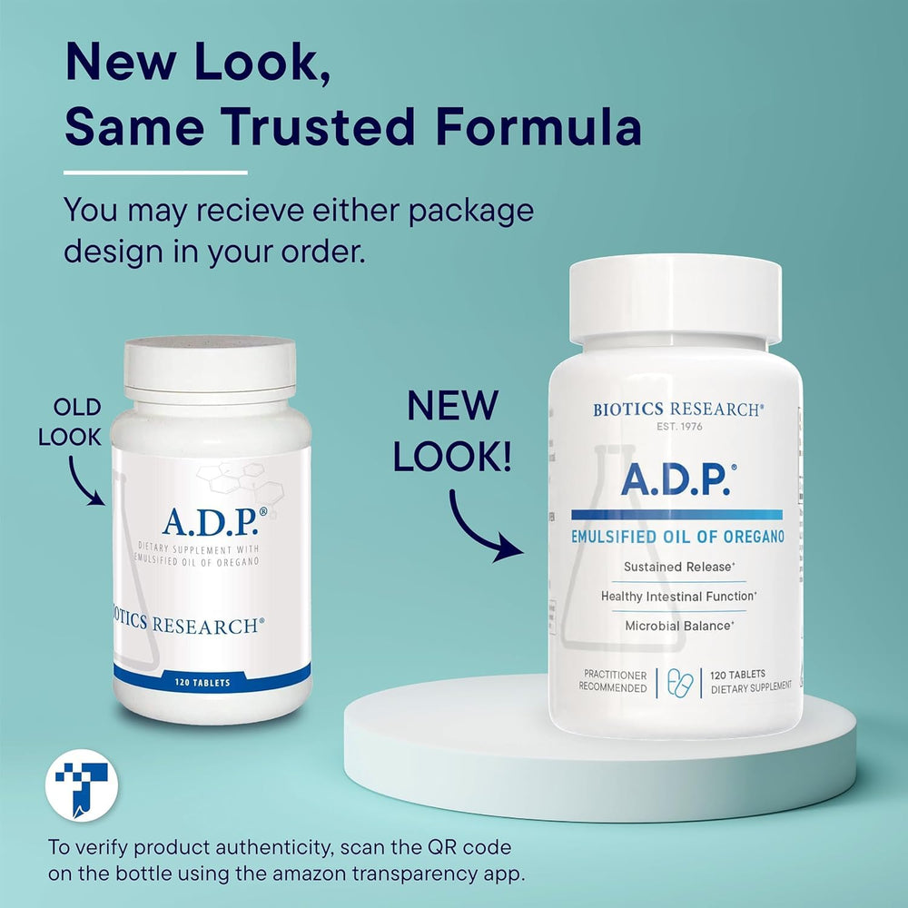 BIOTICS RESEARCH A.D.P. oregano tablets benefits highlight gut health potential.