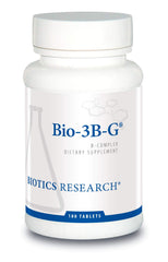 BIOTICS RESEARCH Bio-3B-G bottle front shows gluten-free vitamin B complex for energy