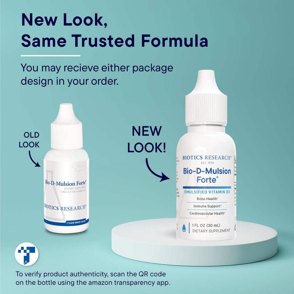 Biotics Research Bio-D-Mulsion Forte screw cap bottle for secure storage.
