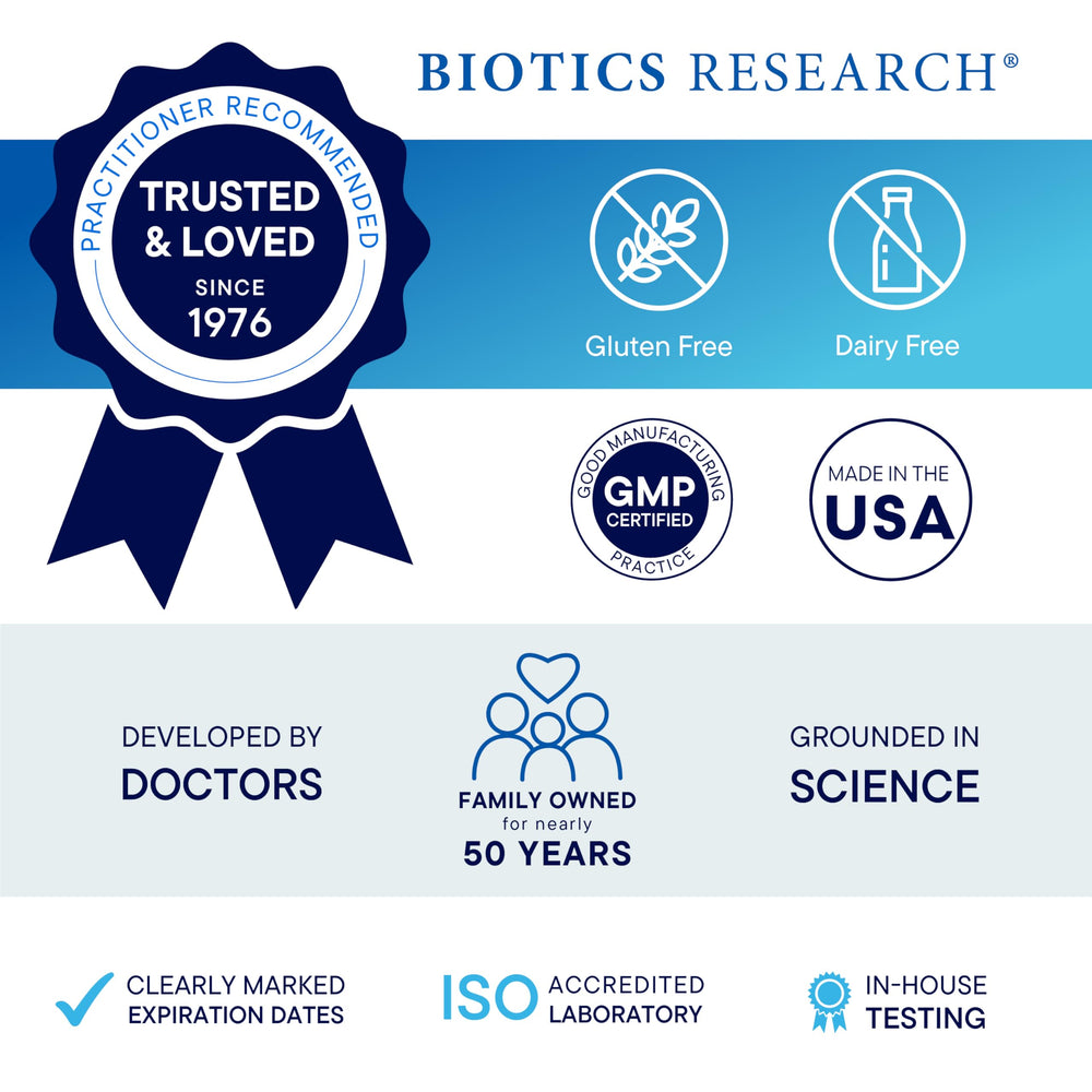 BIOTICS RESEARCH Bio-DK Caps gluten-free badge on packaging