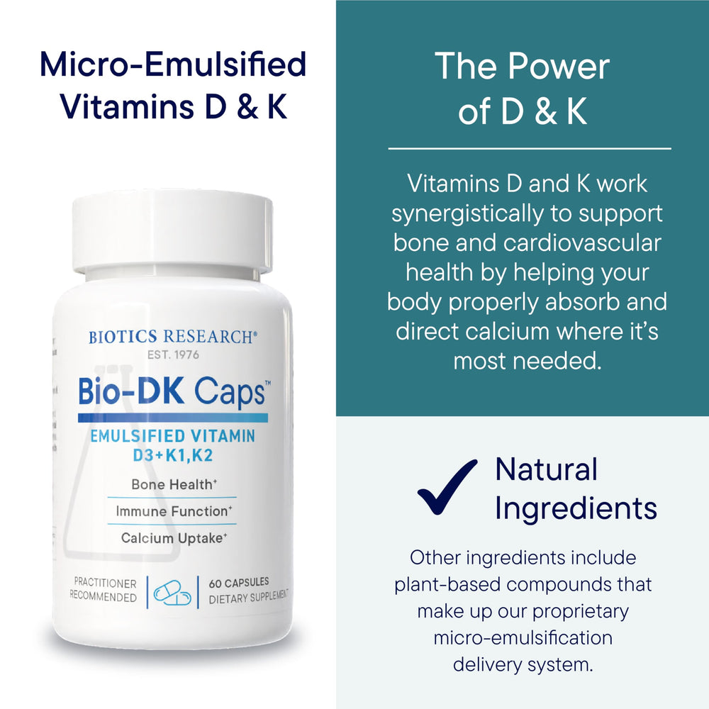 BIOTICS RESEARCH Bio-DK Caps USA-made seal and safety certifications
