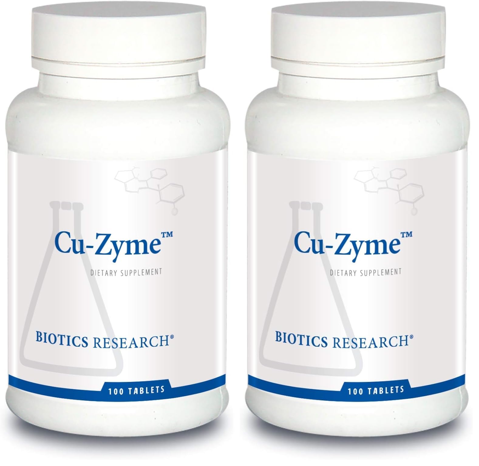 BIOTICS RESEARCH CuZyme bottle label highlights brand quality for daily use