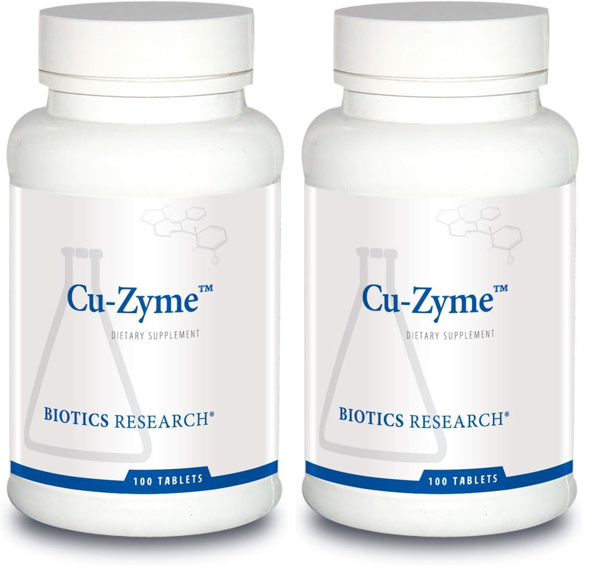 BIOTICS RESEARCH CuZyme bottle label highlights brand quality for daily use