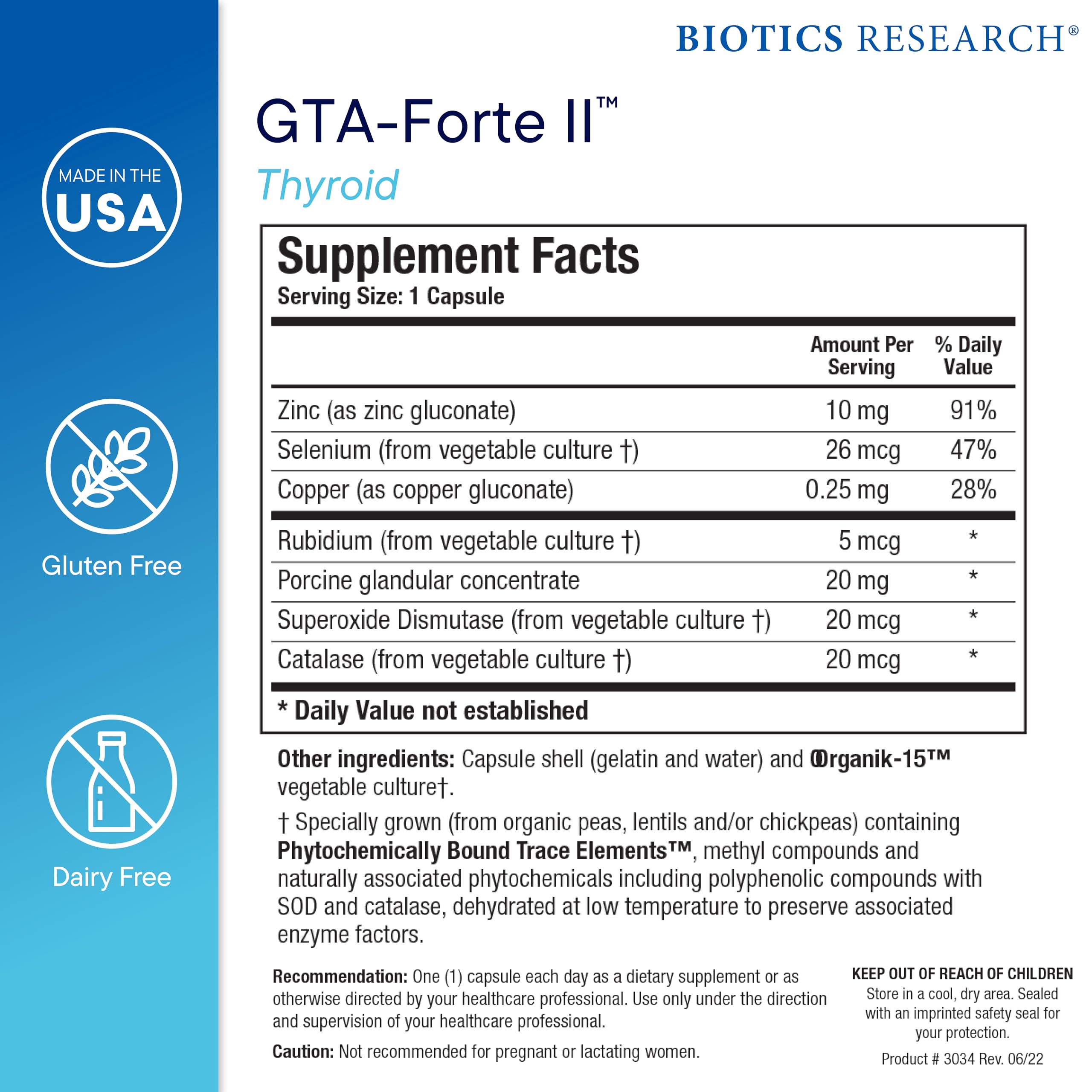 Biotics Research GTA Forte II phytochemically bound trace elements close-up