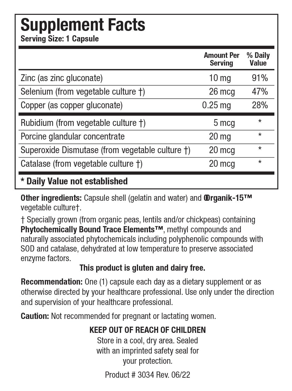 Biotics Research GTA Forte II packaging notes USA-made, gluten-free production