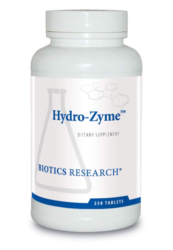 BIOTICS RESEARCH Hydro Zyme bottle shows digestive enzyme support for meals.