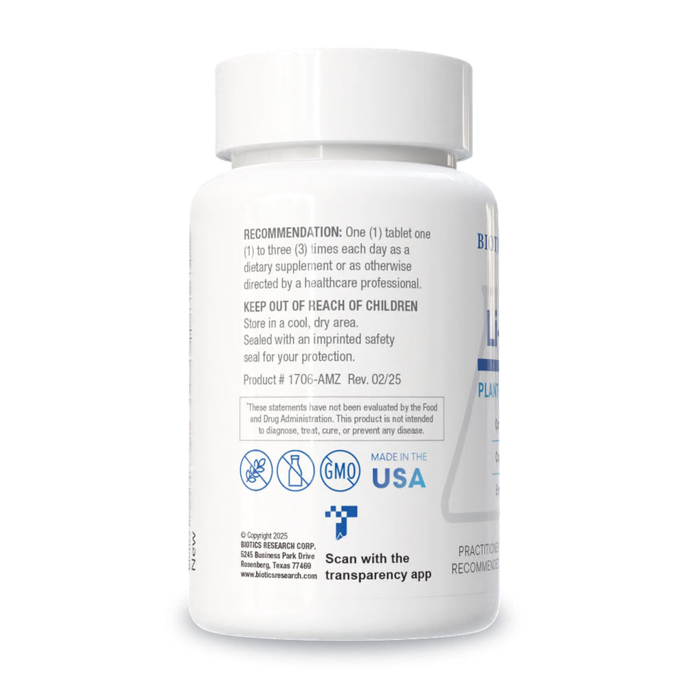 Biotics Research Li-Zyme capsules ready for daily memory and mood support.