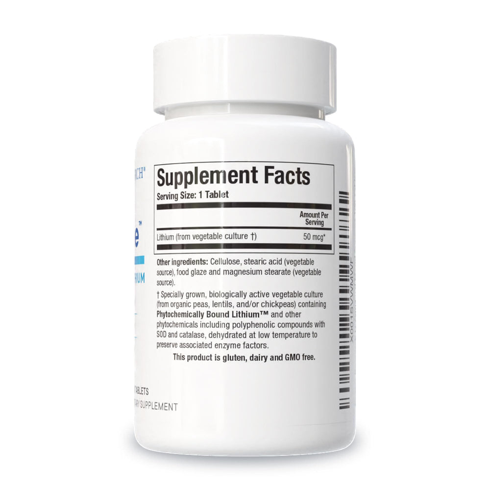 Biotics Research Li-Zyme label showcases phytochemically bound lithium for absorption.