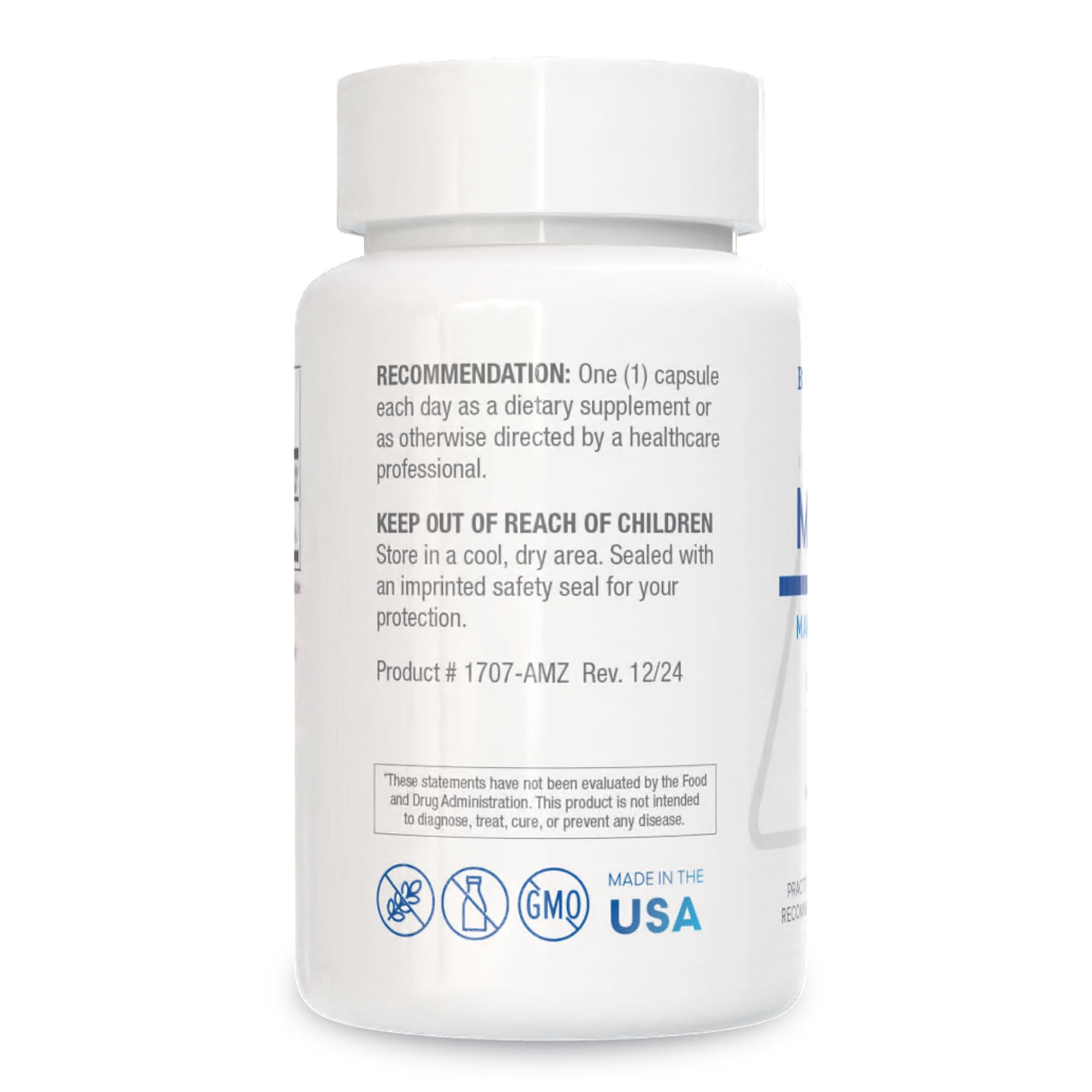 Biotics Research Mg-Zyme gluten-free packaging highlights allergen-friendly option.