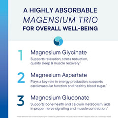 Mg-Zyme label detail communicates triple magnesium complex and quality manufacturing.