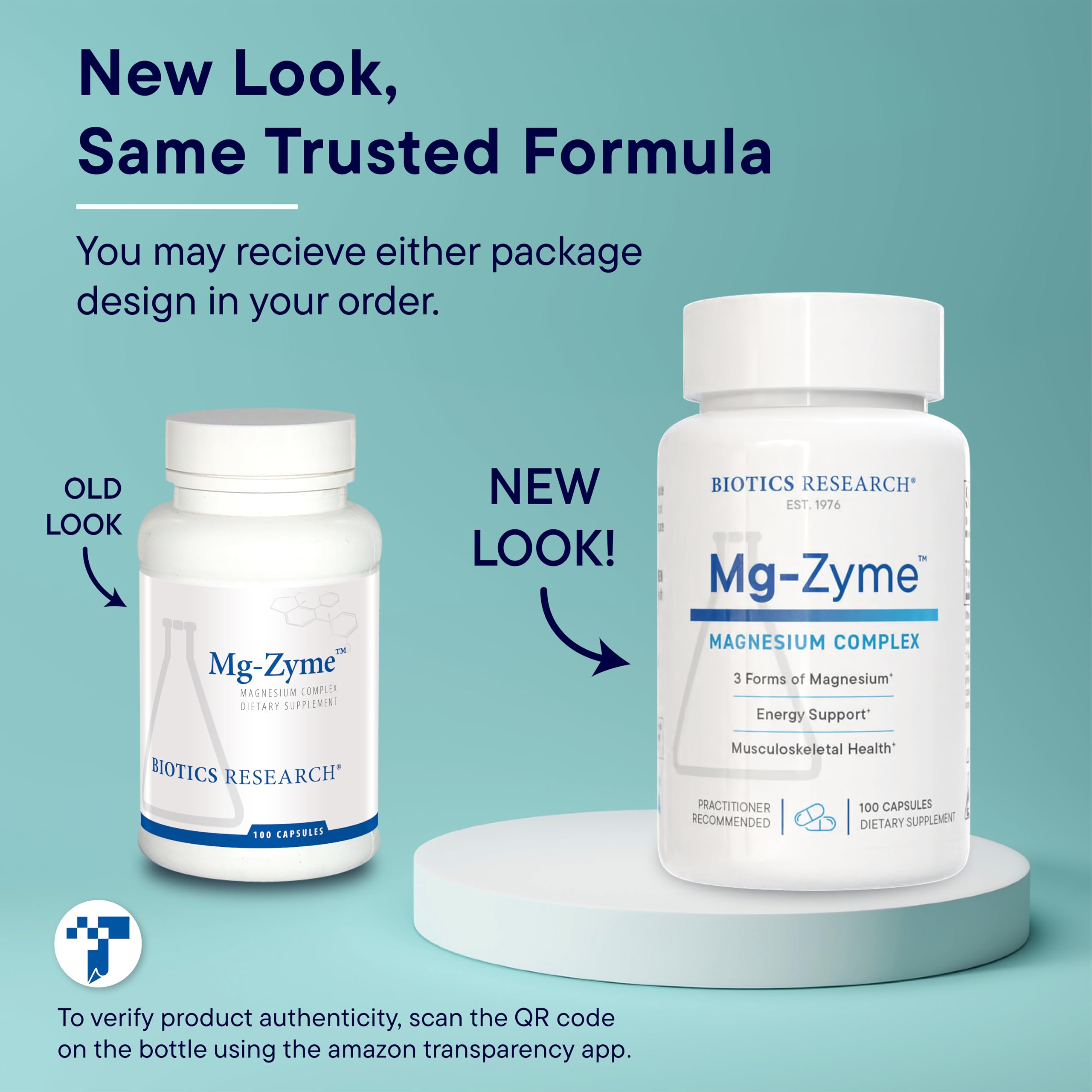 Biotics Research Mg-Zyme USA-made seal emphasizes safety and quality testing.