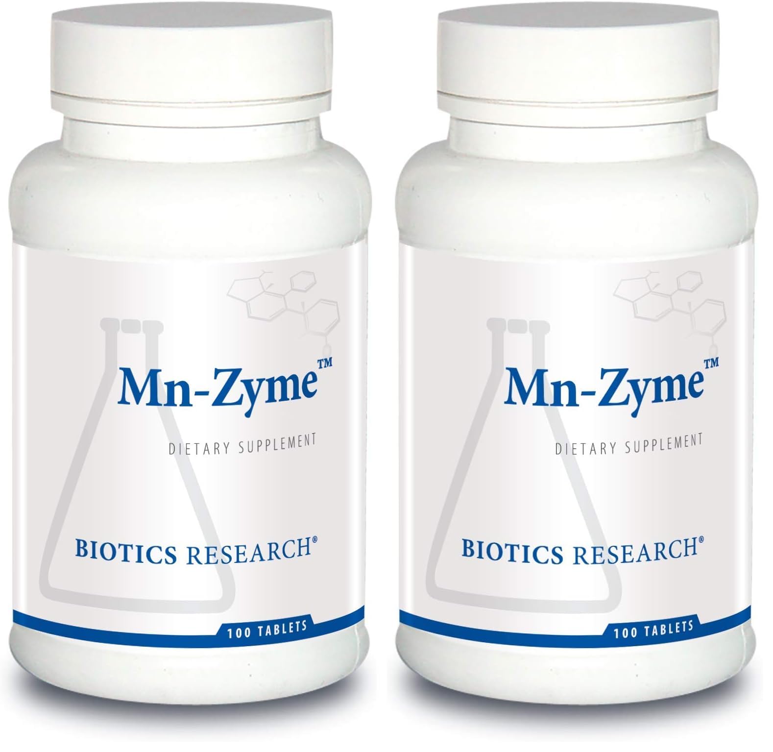 Biotics Research Mn Zyme bottle front highlighting manganese support for metabolism and antioxidant activity