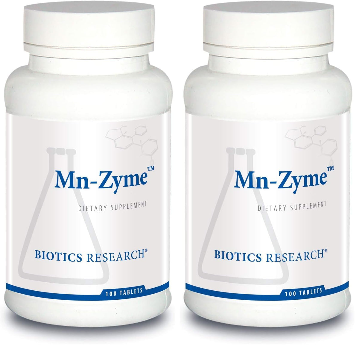 Biotics Research Mn Zyme bottle front highlighting manganese support for metabolism and antioxidant activity
