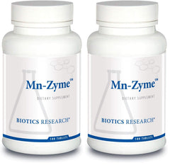 Biotics Research Mn Zyme bottle front highlighting manganese support for metabolism and antioxidant activity