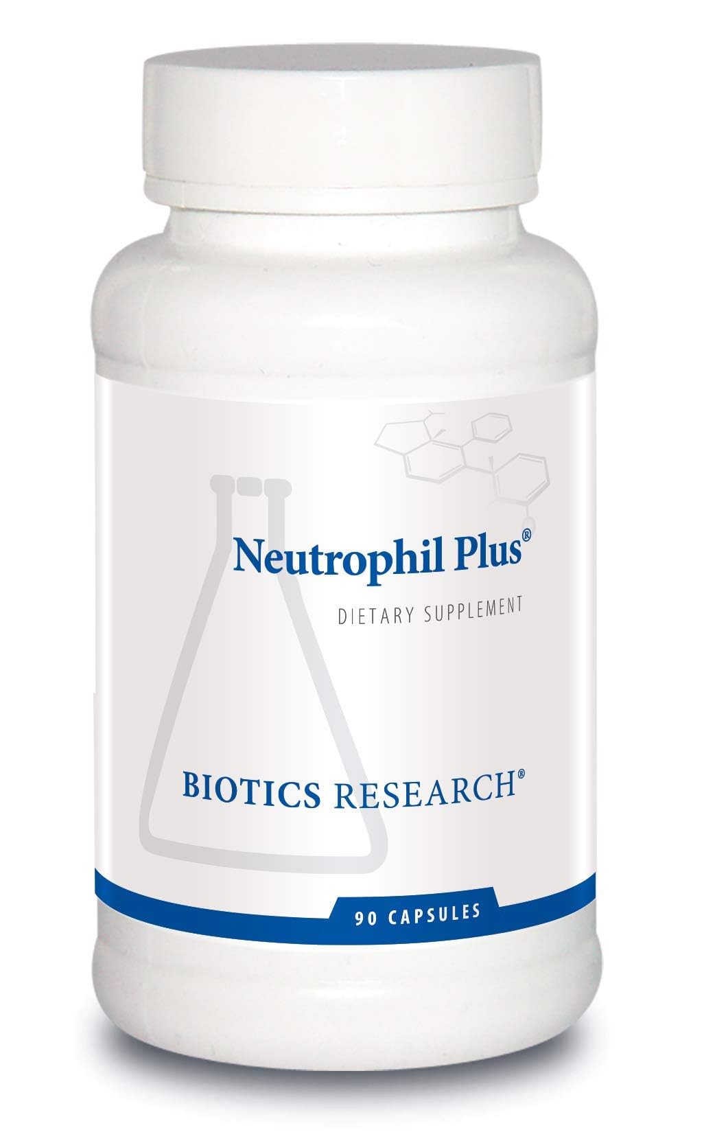 Biotics Research Neutrophil Plus bottle shown for immune support capsules