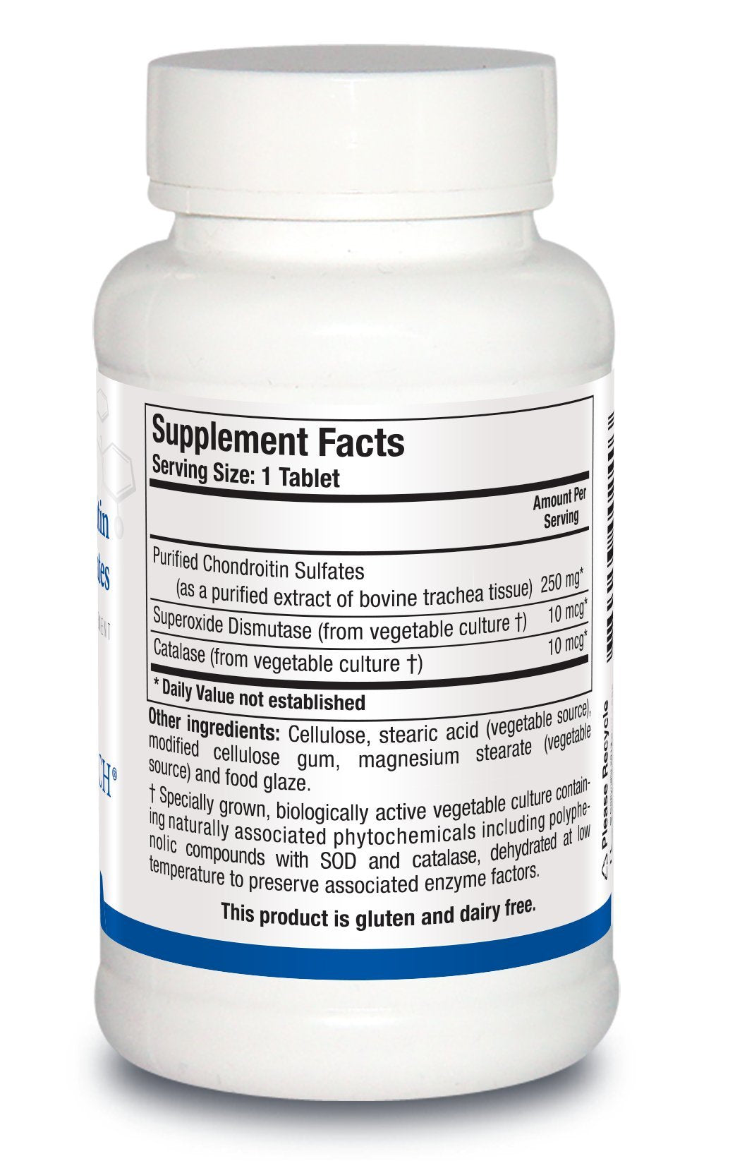 Biotics Research Purified Chondroitin Sulfates tablets closeup for daily use
