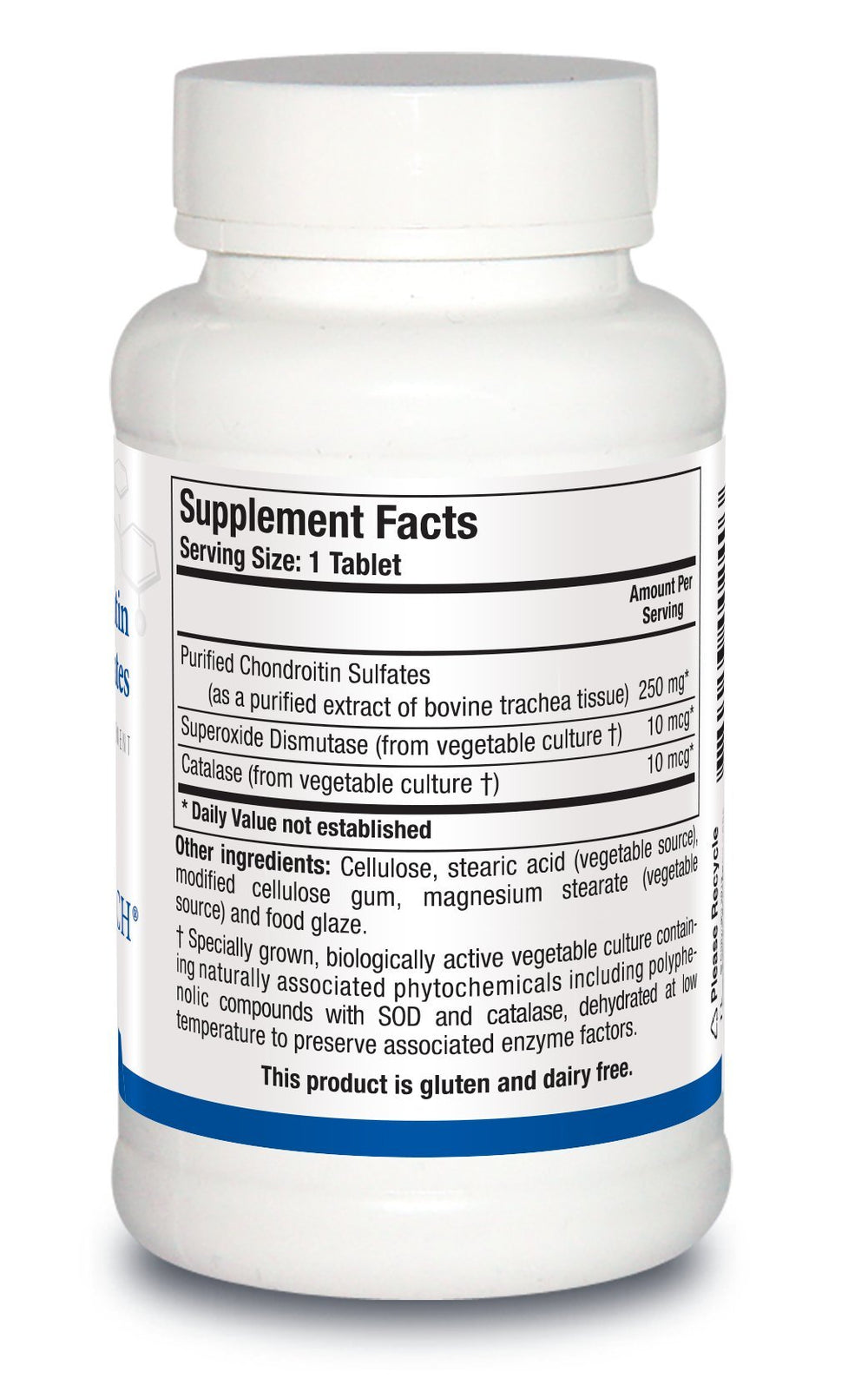 Biotics Research Purified Chondroitin Sulfates tablets closeup for daily use