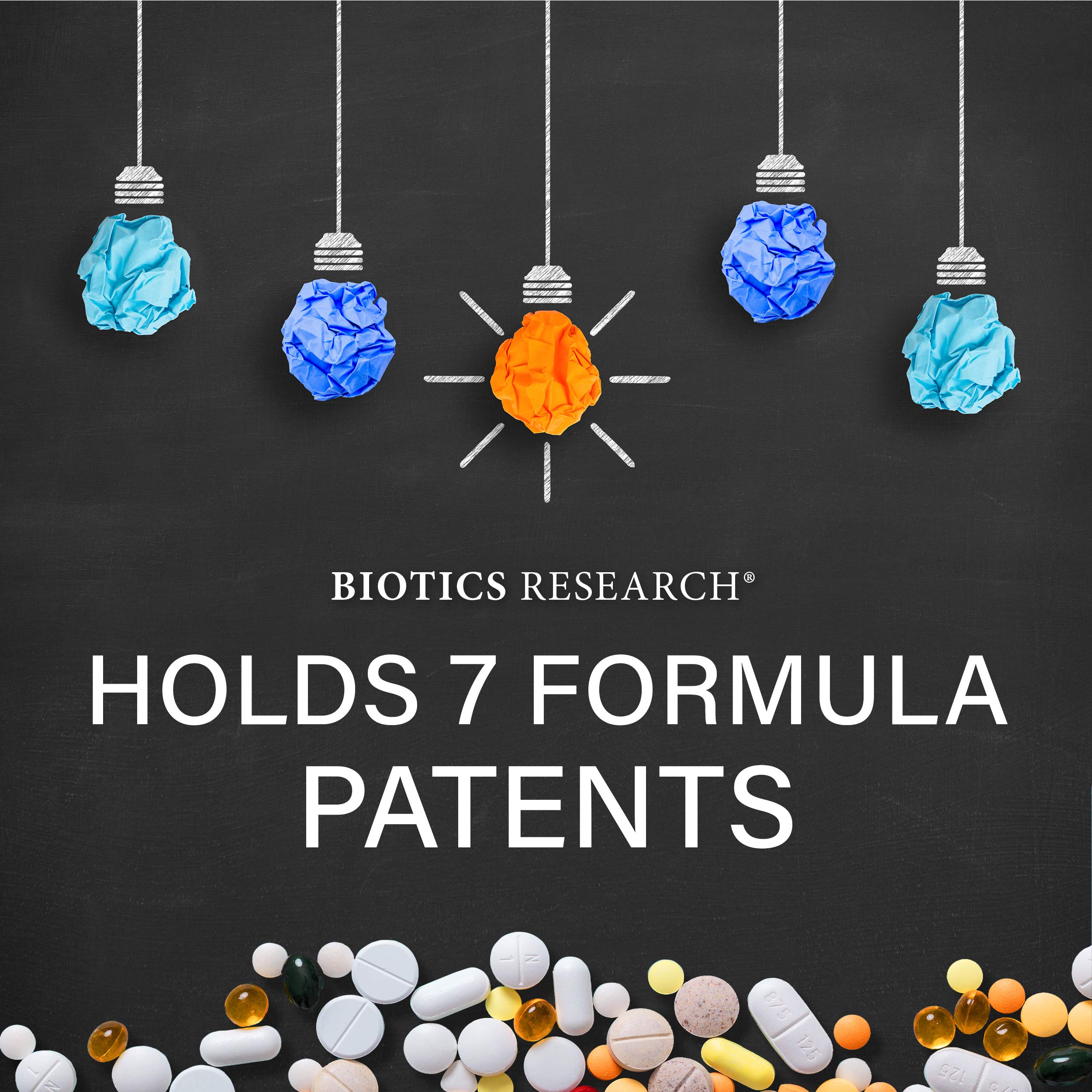 Biotics Research lab and packaging signifying quality control and safety.