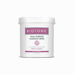Biotone Dual-Purpose Massage Creme 36oz bottle offers smooth glide for therapy sessions.