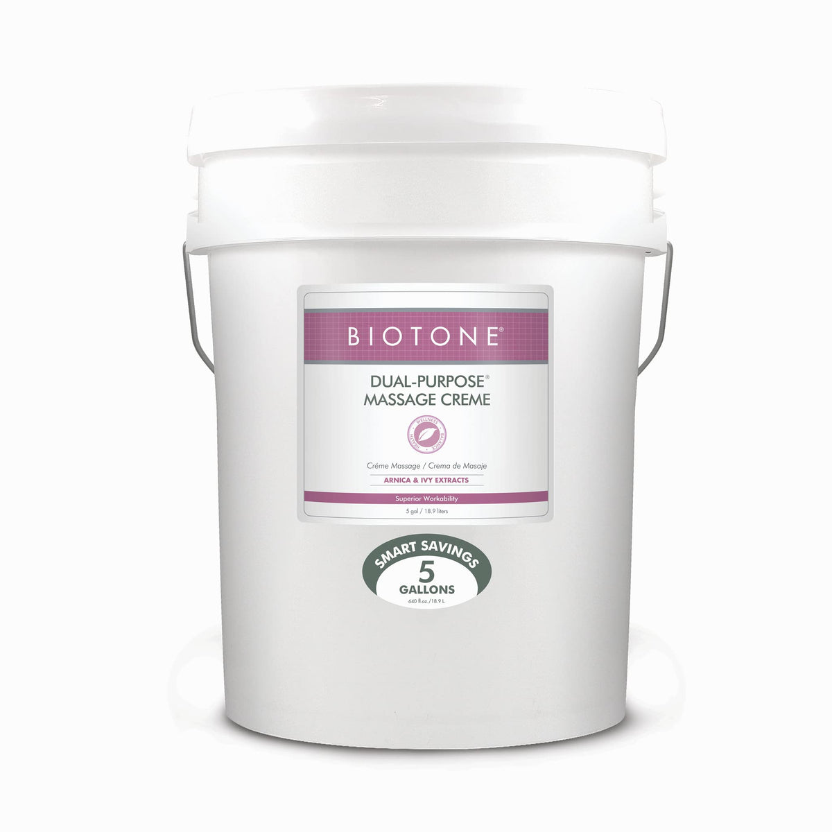 BIOTONE Dual-Purpose Massage Crème with Arnica and Ivy for a smooth glide in professional massages.