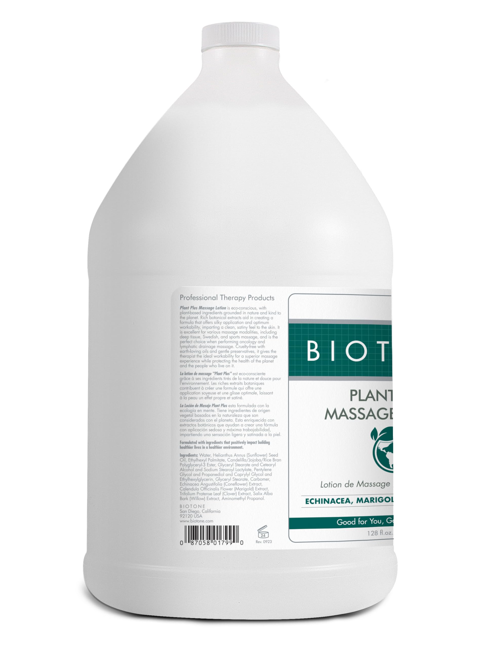 BIOTONE Plant Plus Lotion texture swirl shows a rich, silky feel during therapy.