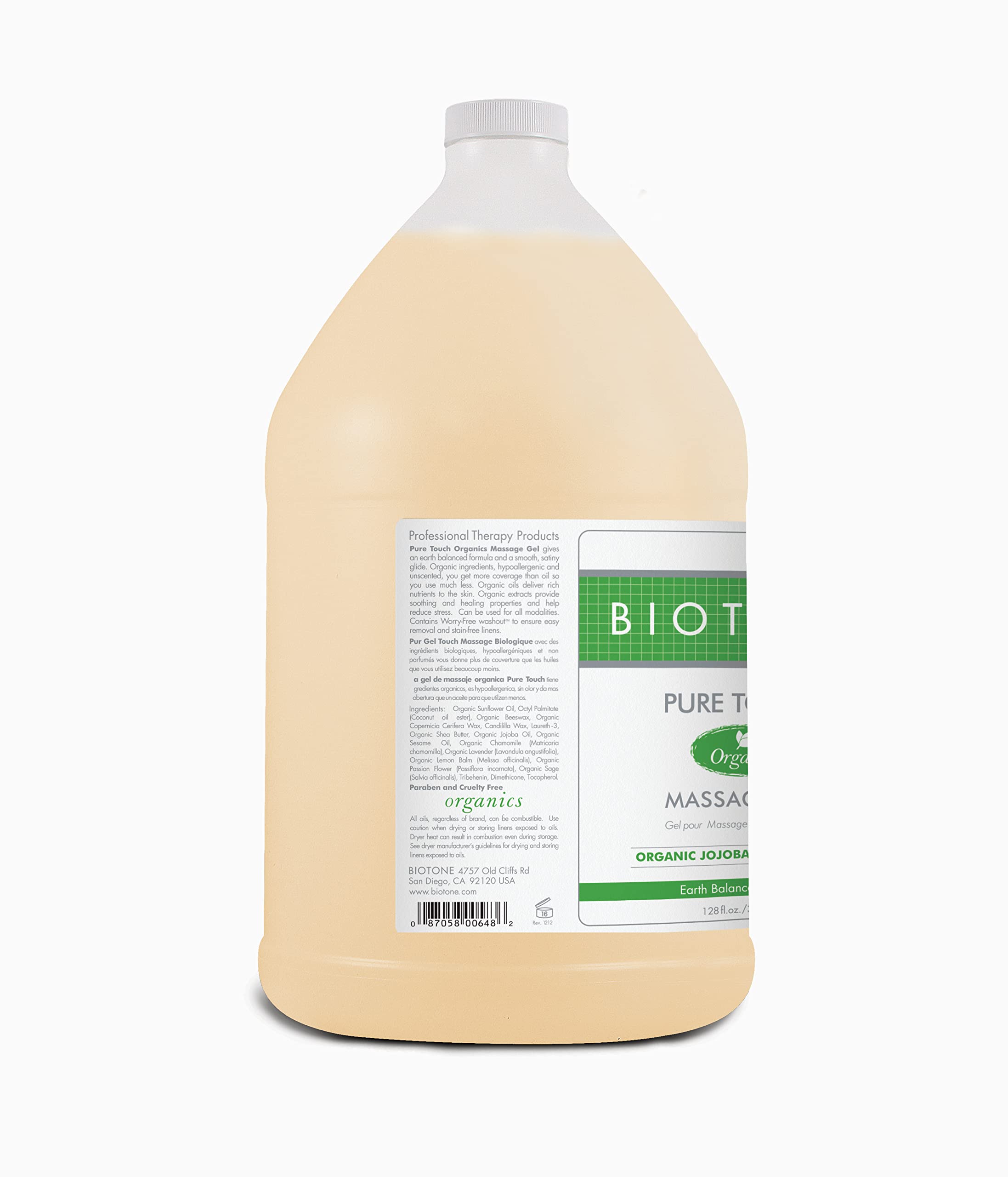 Biotone Pure Touch Gel satin glide for massage sessions.