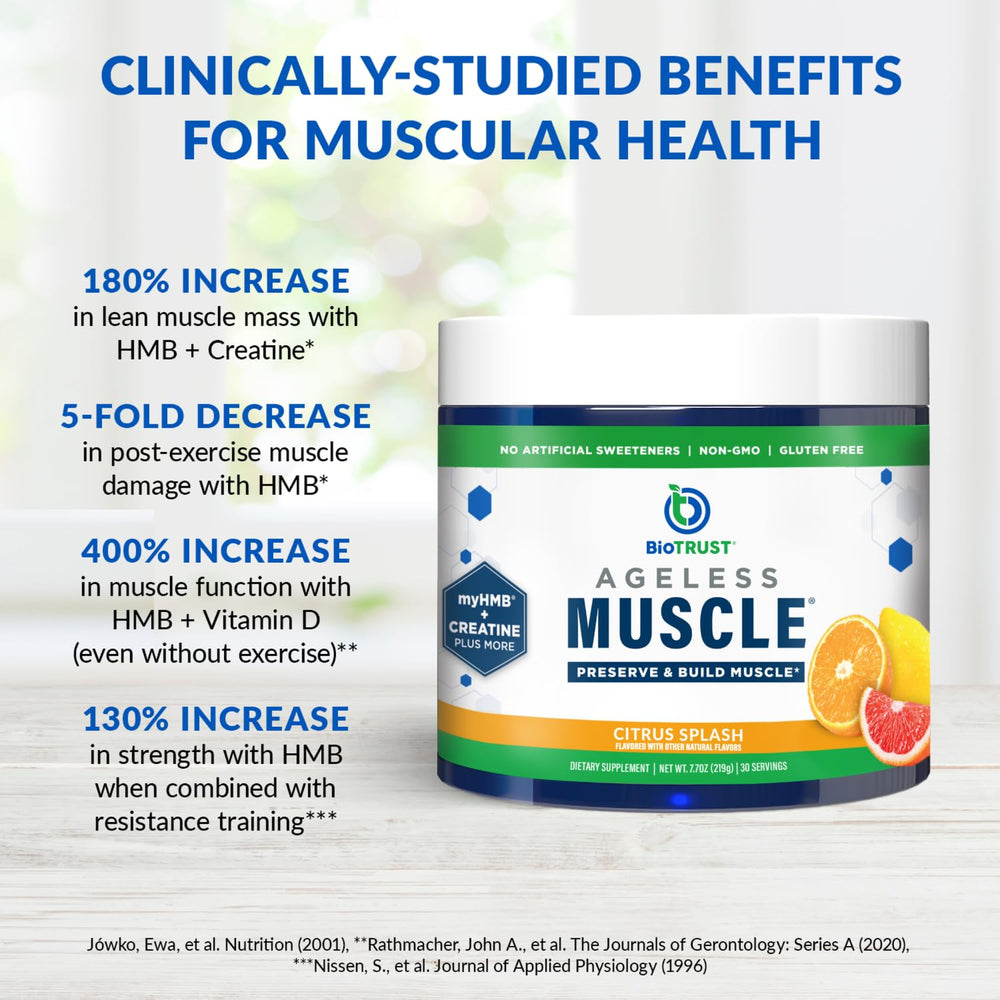 BioTrust Ageless Muscle made in USA label signals GMP quality.