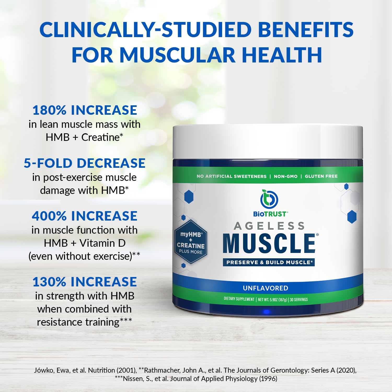BioTrust Ageless Muscle powder blends smoothly into yogurt or smoothies.