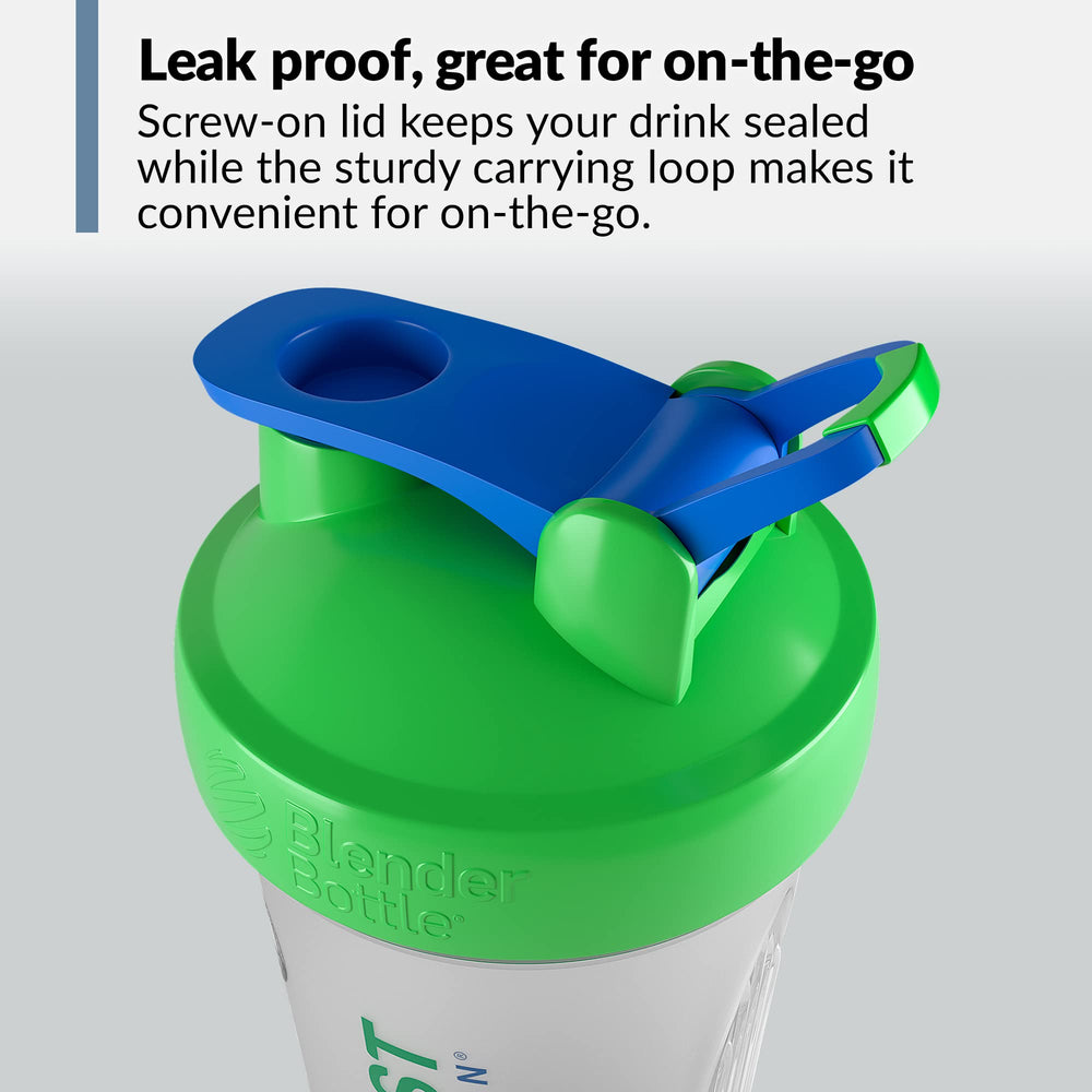 BioTrust BlenderBottle Classic 28oz clear body shows mix progress