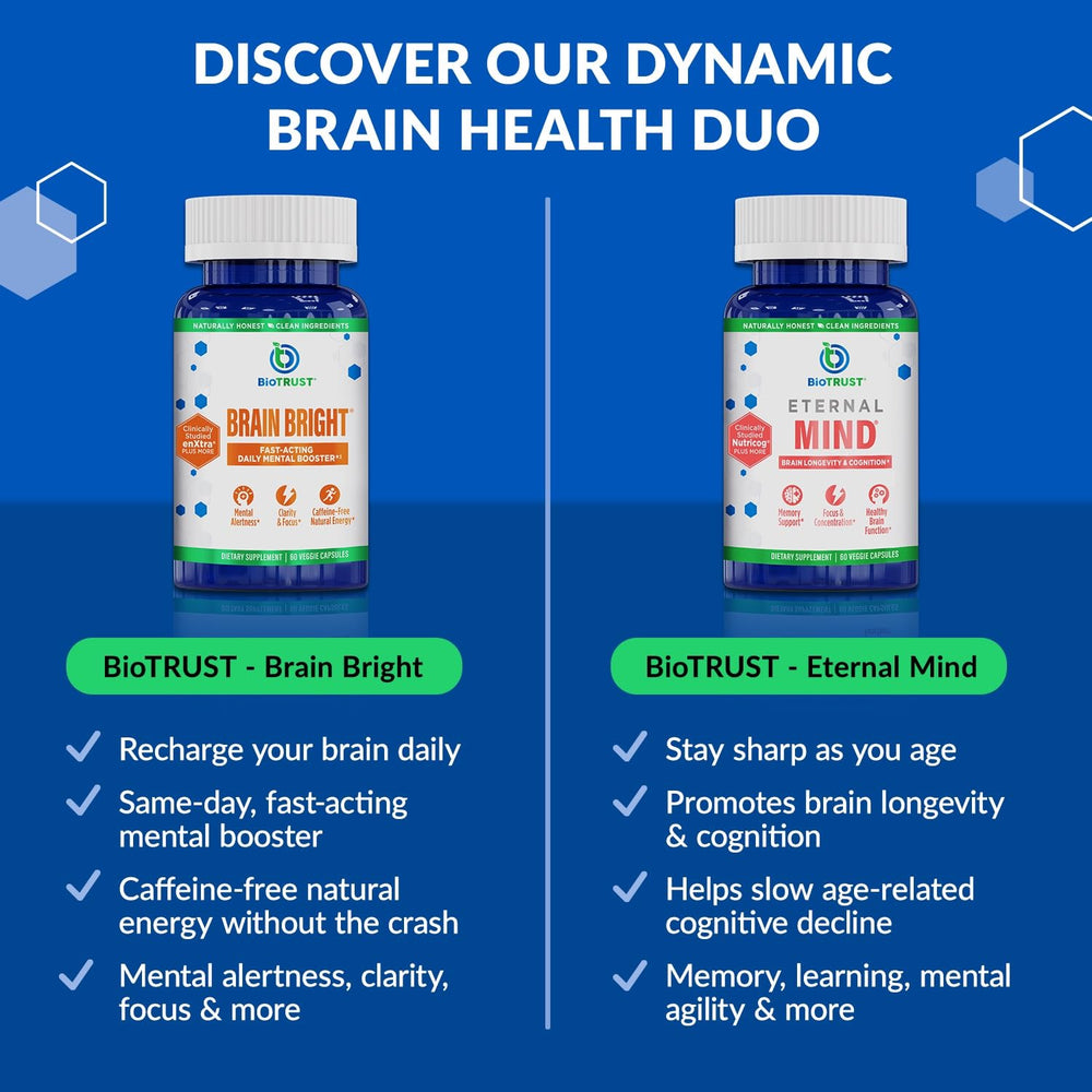 BioTrust Brain Bright GMP seal signals quality, safety, and trustworthy production.