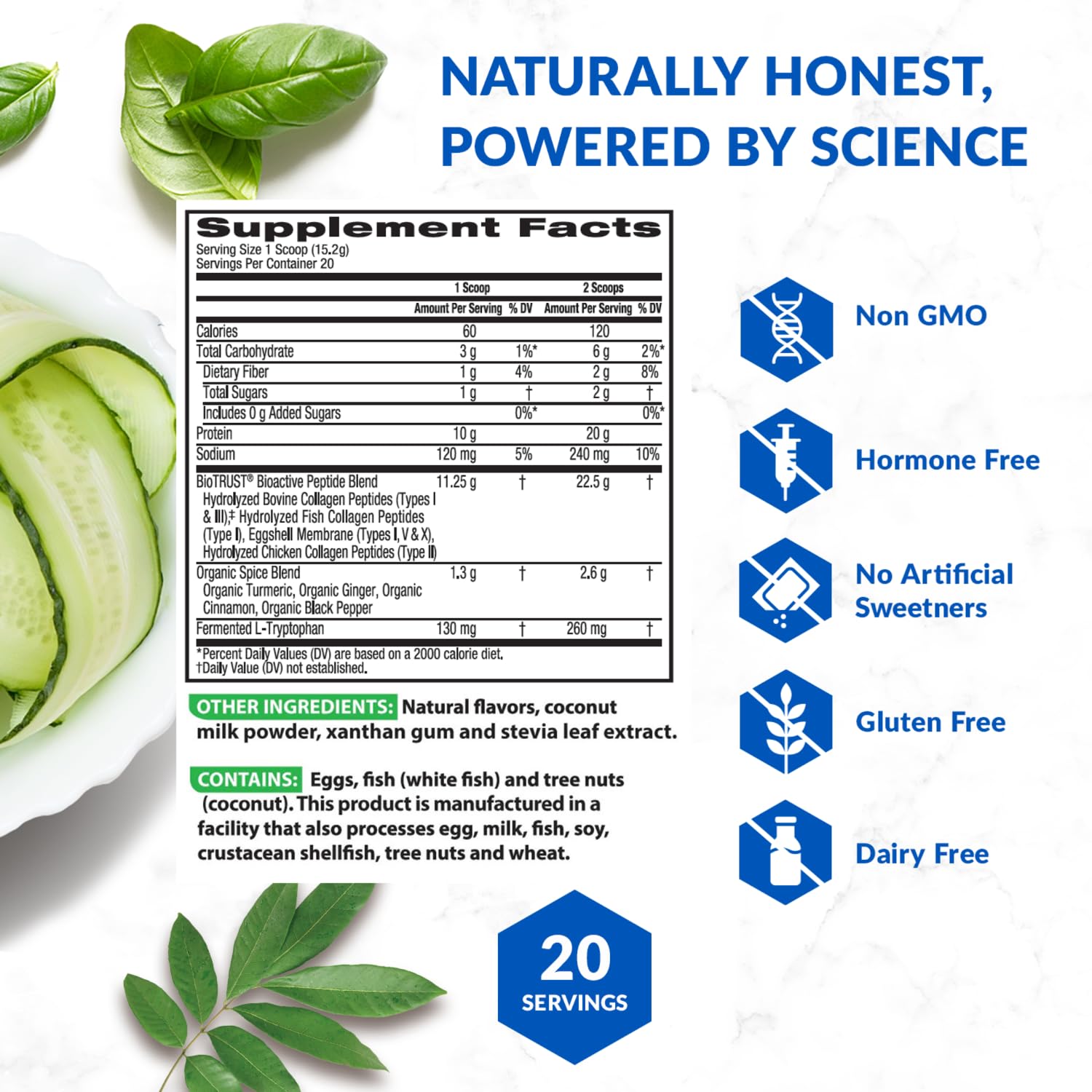 BioTrust Eggshell Membrane Collagen source label showcasing natural building blocks
