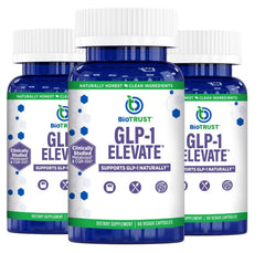 BioTrust GLP1 Elevate bottle side view, easy daily use in your routine