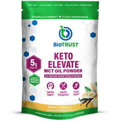 BioTrust Keto Elevate vanilla coffee creamer enhances flavor and steady energy.