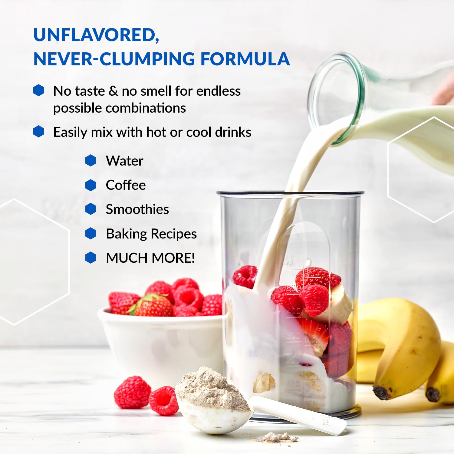 Label highlights 10g collagen from four premium sources and 5g MCT C8.