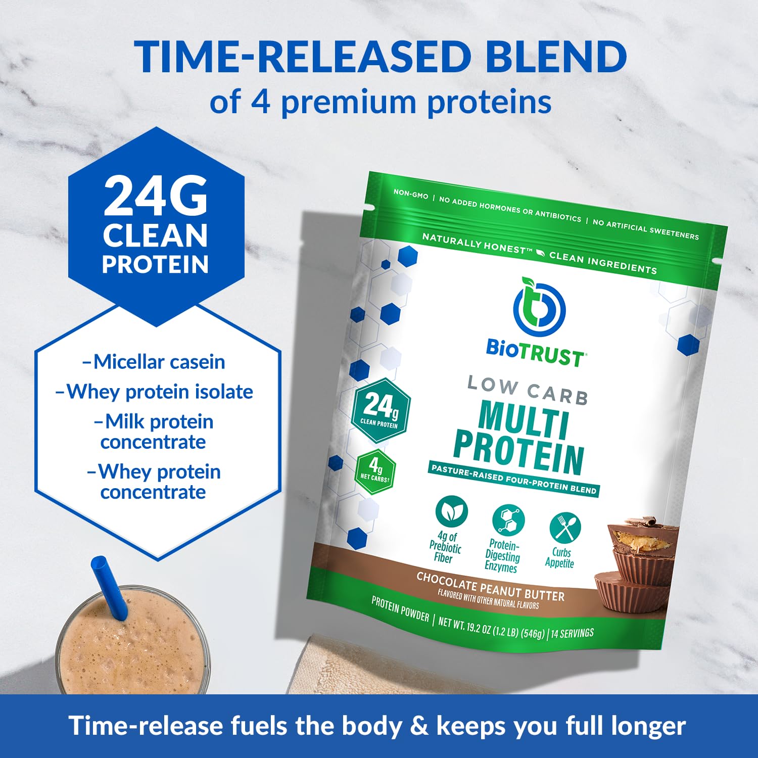 BioTrust Low Carb Protein scoop for quick, protein-packed servings