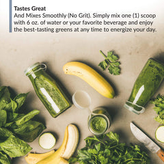 BioTrust Metabo Greens label close-up highlighting gluten-free, dairy-free, non-GMO status